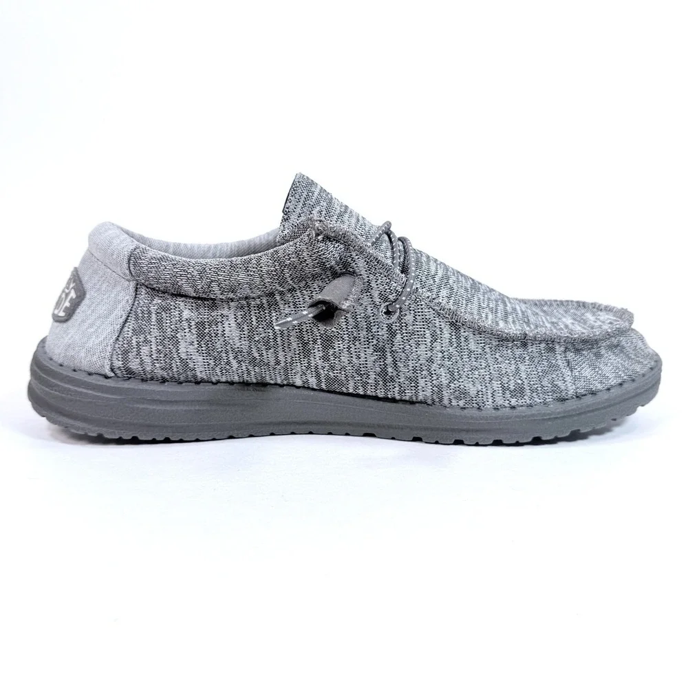 Hey Dude Wally Sport Knit Mens 7 Charcoal Gray Slip On Loafers 40536-025